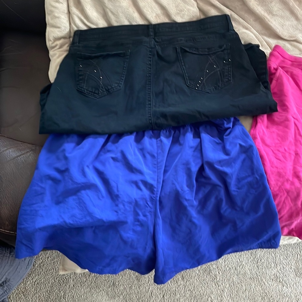 Lot of three LL bean, Gloria Vanderbilt jean short, Eddie Bauer short capris